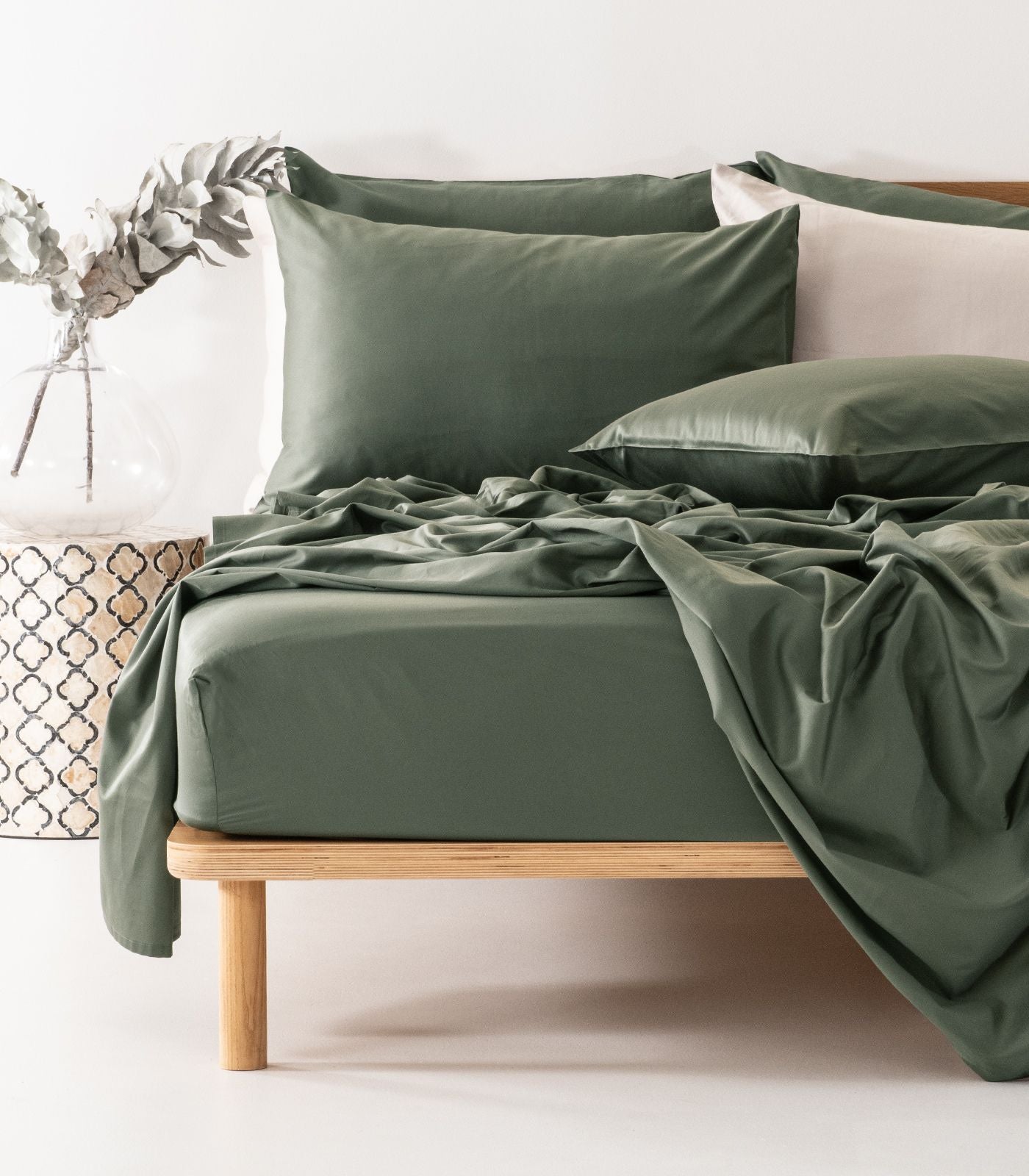 Bhumi Organic Cotton - Sateen Sheet Set - Eucalyptus