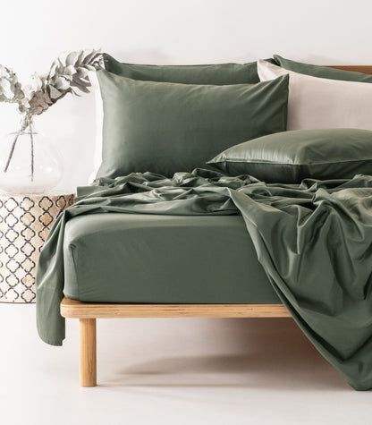 Bhumi Organic Cotton - Sateen Sheet Set - Eucalyptus