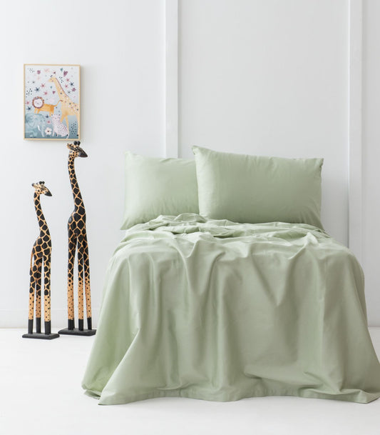 Bhumi Organic Cotton - Sateen Sheet Set - Light Green