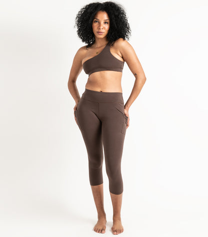 Pocket 3/4 Leggings - Chocolate Martini