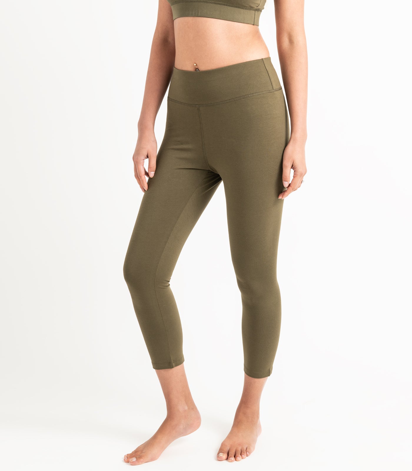 3/4 Leggings - Dark Olive