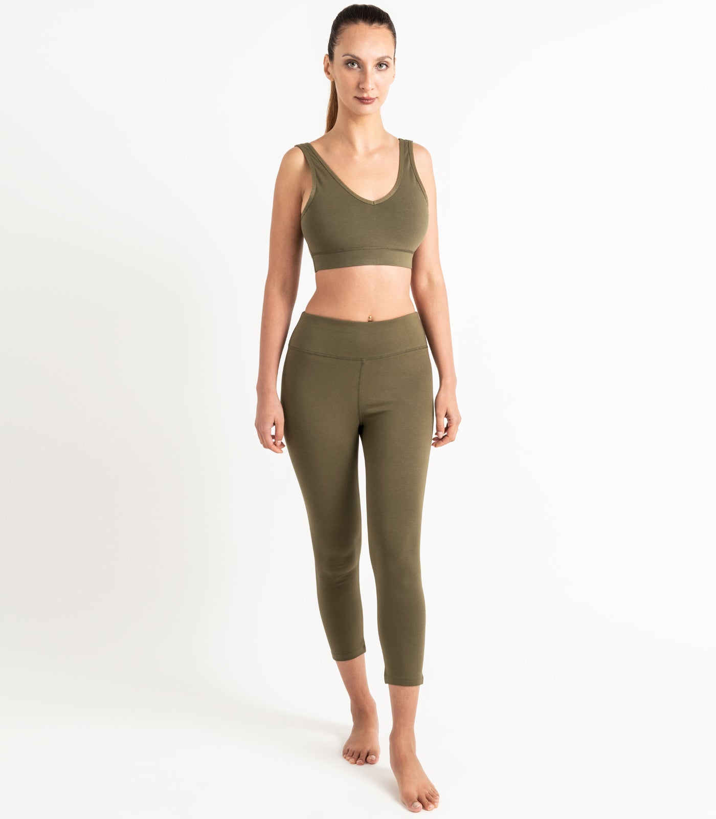 3/4 Leggings - Dark Olive