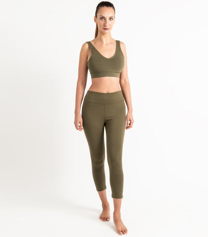 3/4 Leggings - Dark Olive