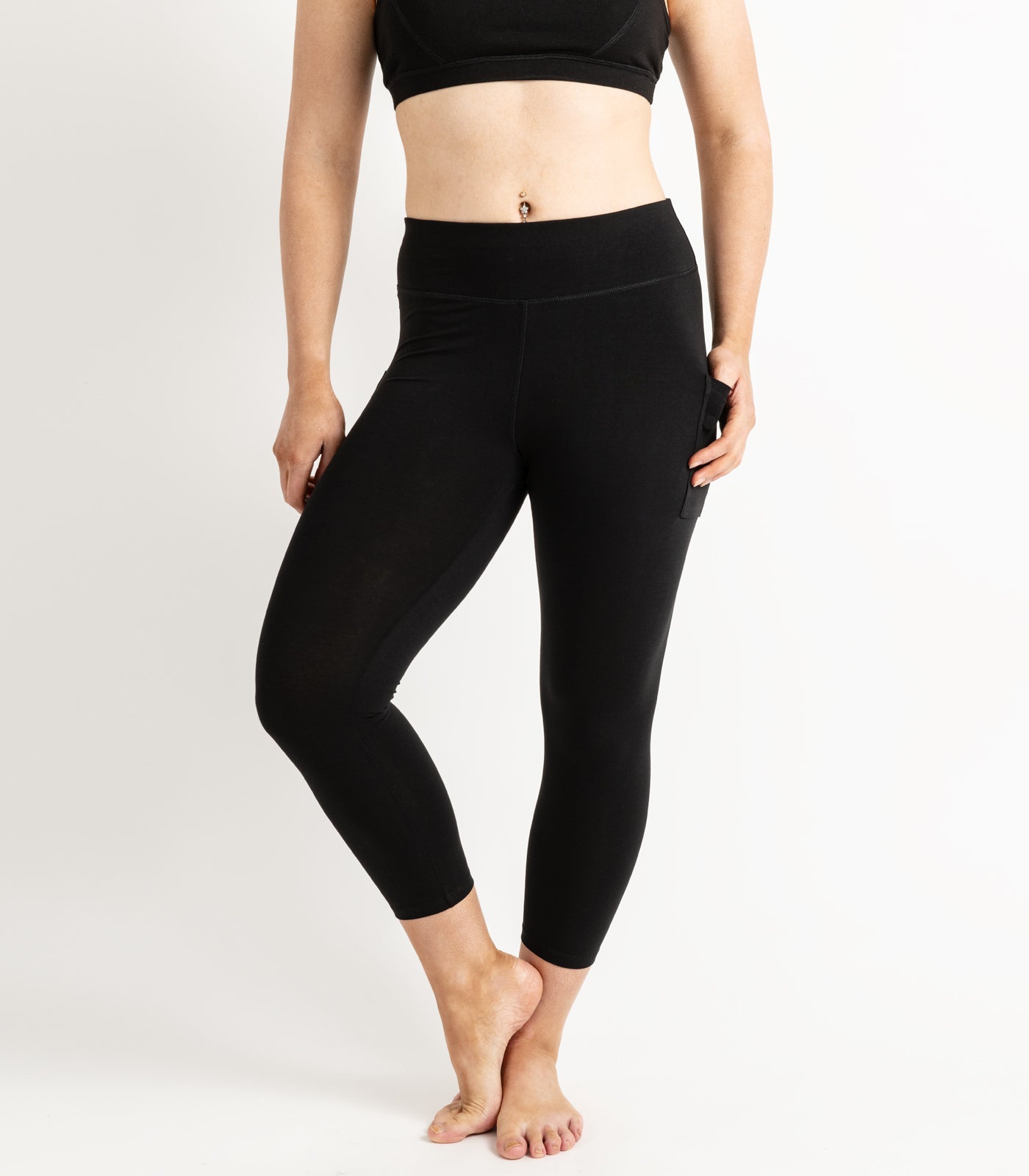 Pocket 3/4 Leggings - Black