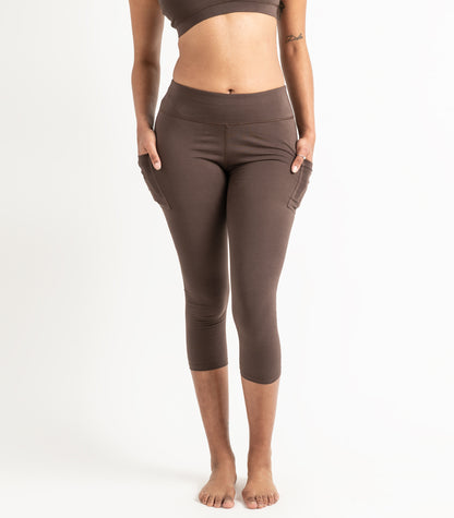 Pocket 3/4 Leggings - Chocolate Martini