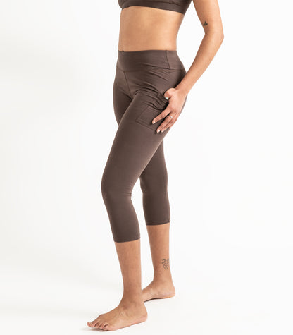 Pocket 3/4 Leggings - Chocolate Martini