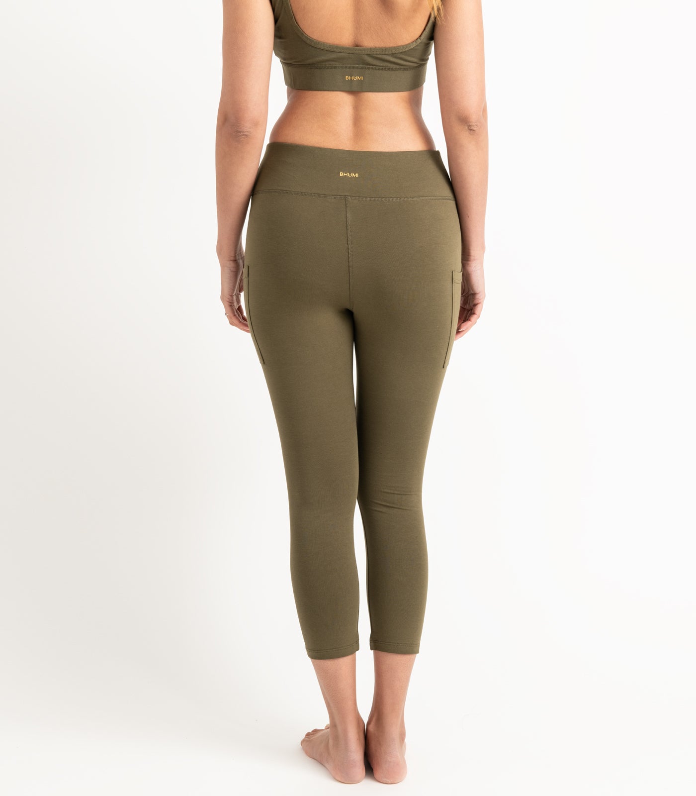 Pocket 3/4 Leggings - Dark Olive
