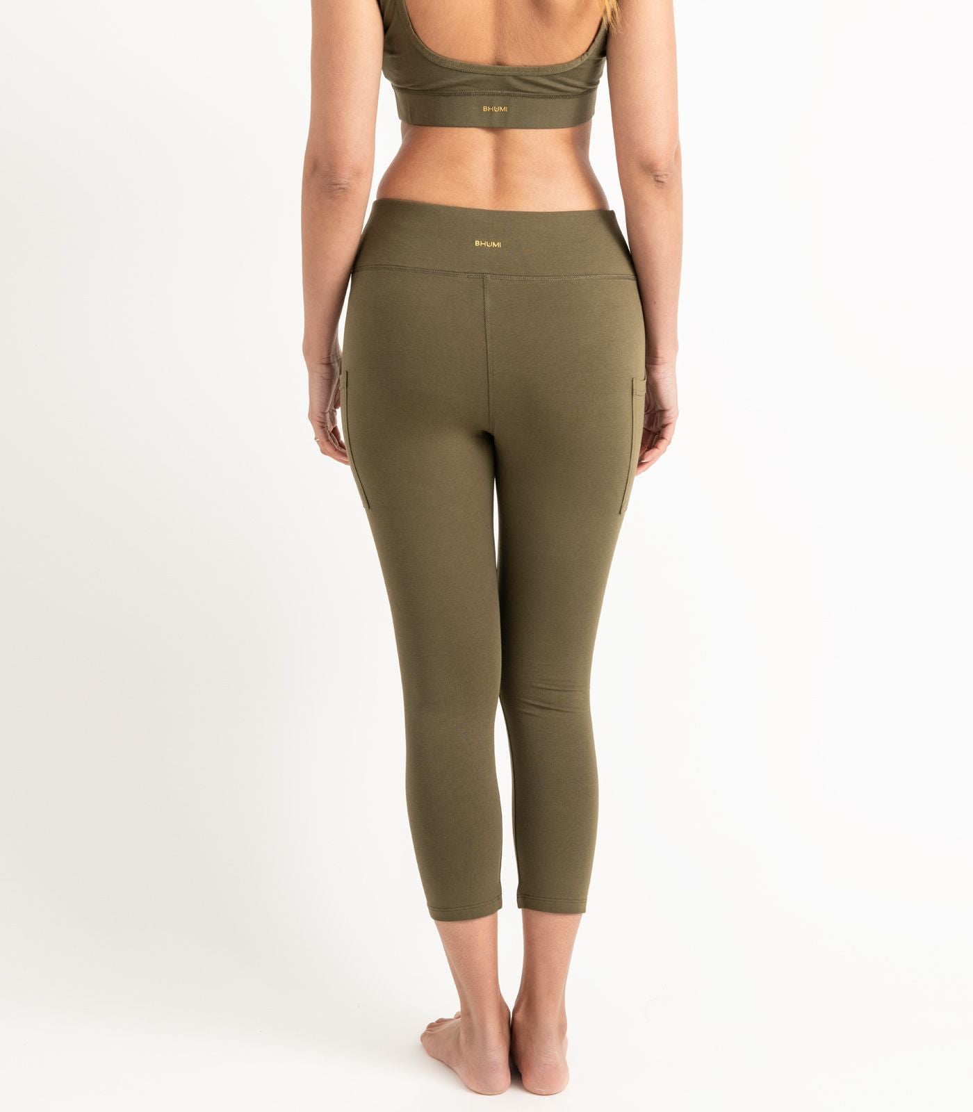 Pocket 3/4 Leggings - Dark Olive