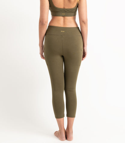 Pocket 3/4 Leggings - Dark Olive