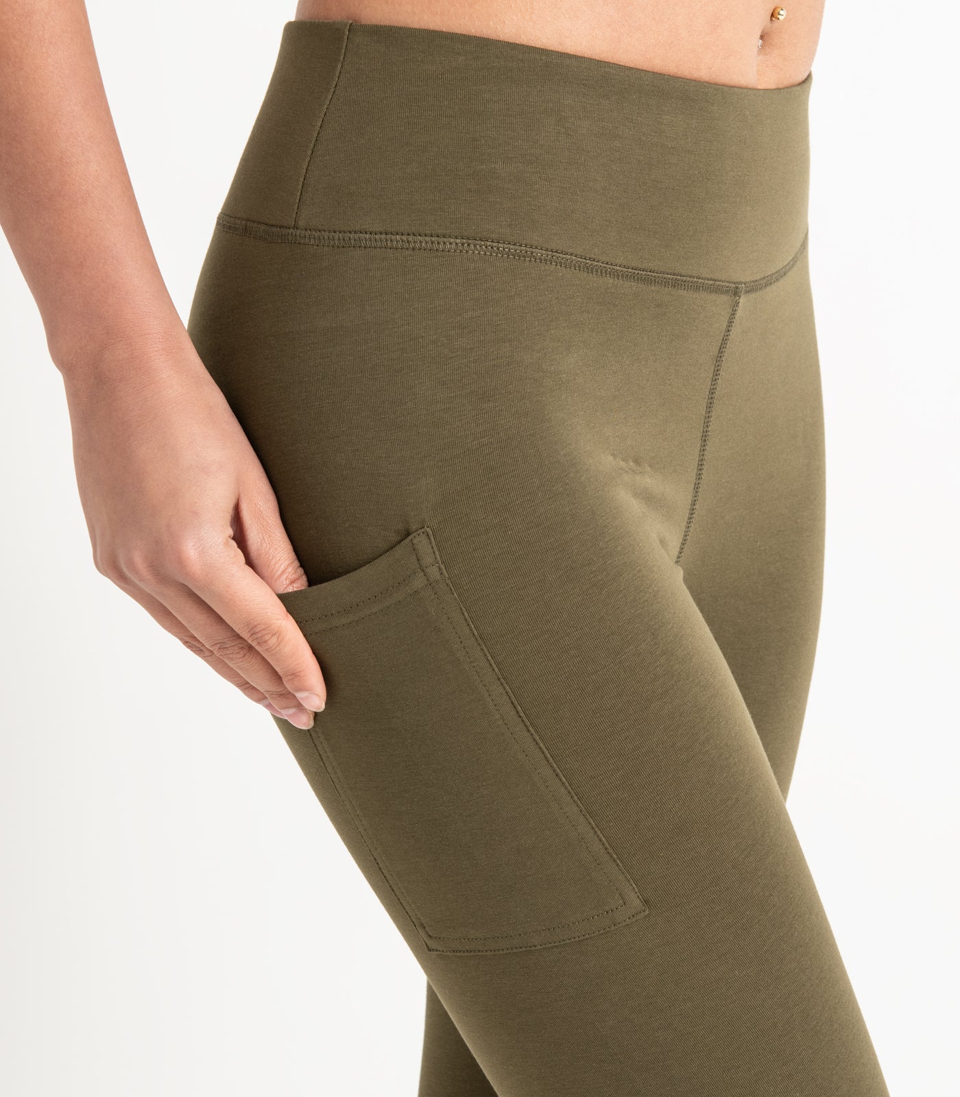 Pocket 3/4 Leggings - Dark Olive