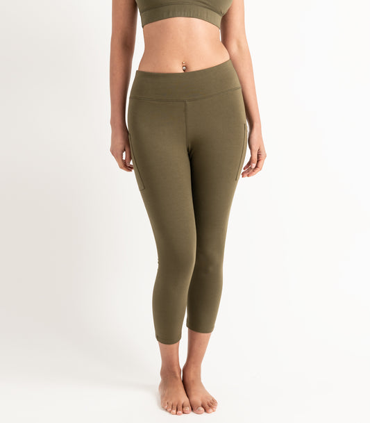 Pocket 3/4 Leggings - Dark Olive