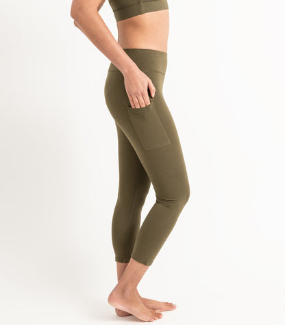 Pocket 3/4 Leggings - Dark Olive