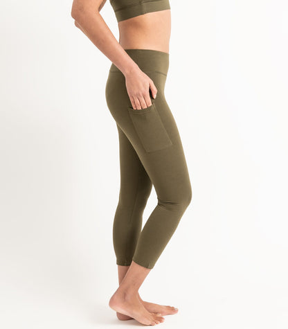 Pocket 3/4 Leggings - Dark Olive