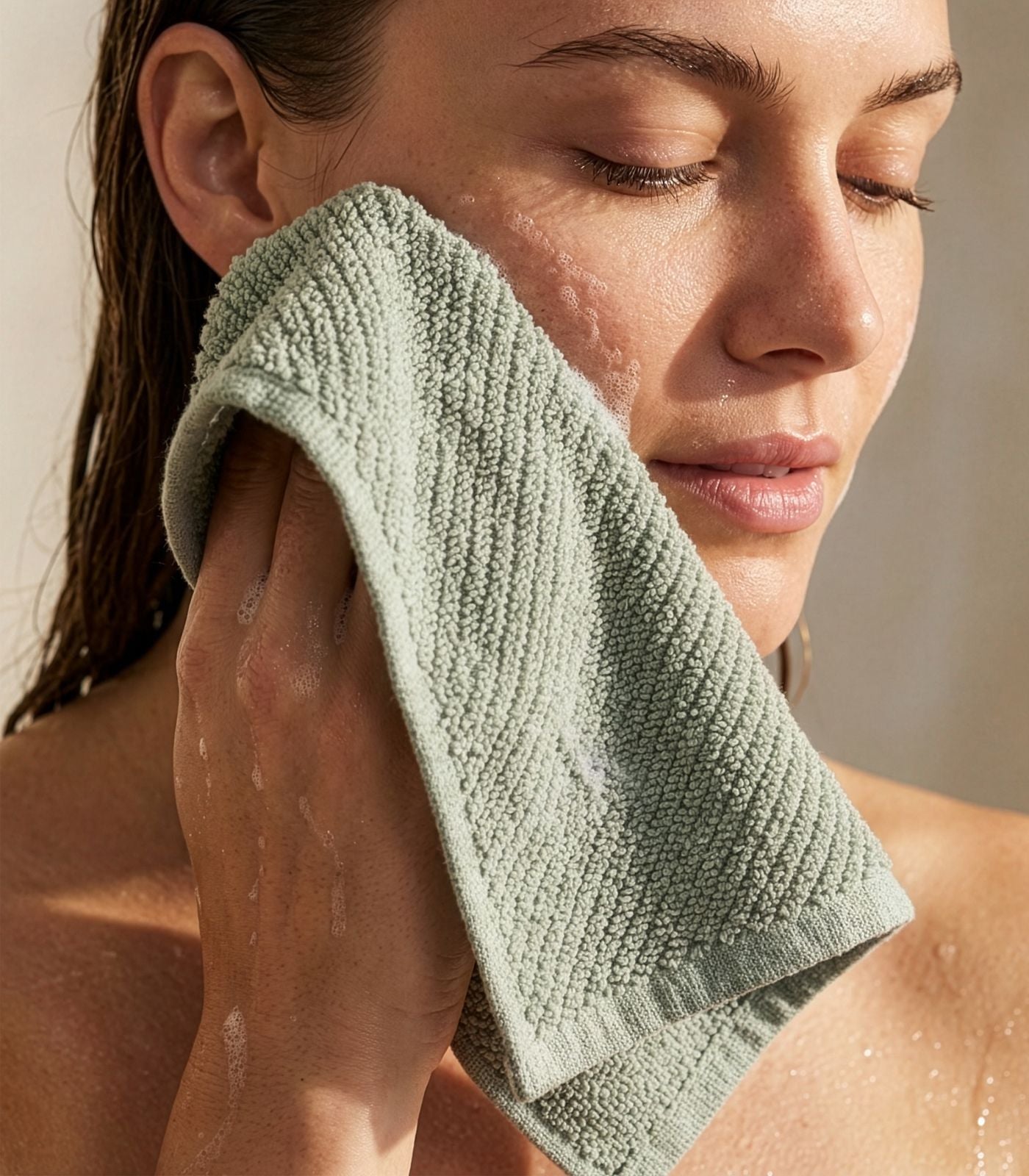 Bhumi Organic Cotton - Twill Wash Cloth - Jade