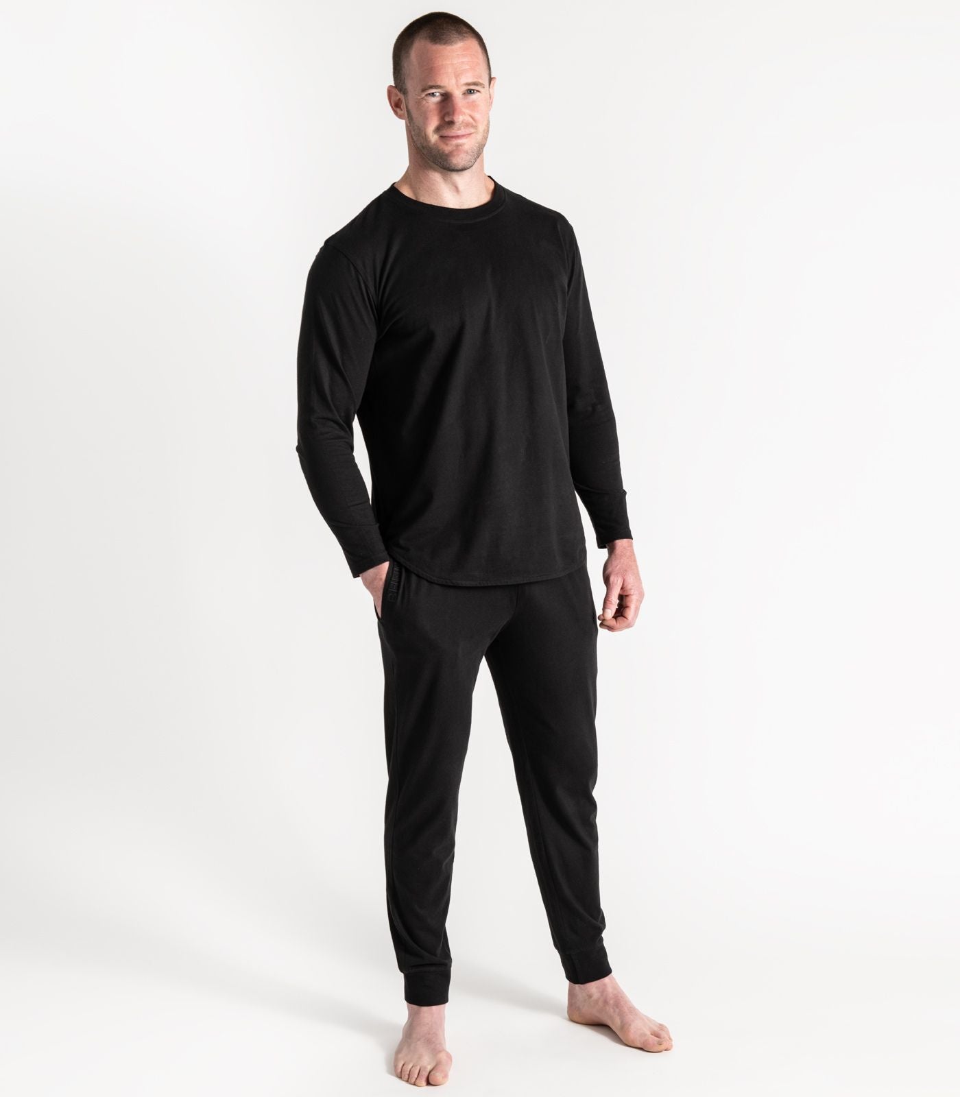 Bhumi Organic Cotton - Men's Jersey Knit Long PJ Set - Black