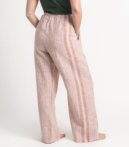 Bhumi Organic Cotton - Linen Pant - Rust Stripe