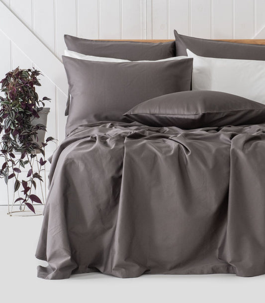 Bhumi Organic Cotton - Sateen Sheet Set - Silver Grey