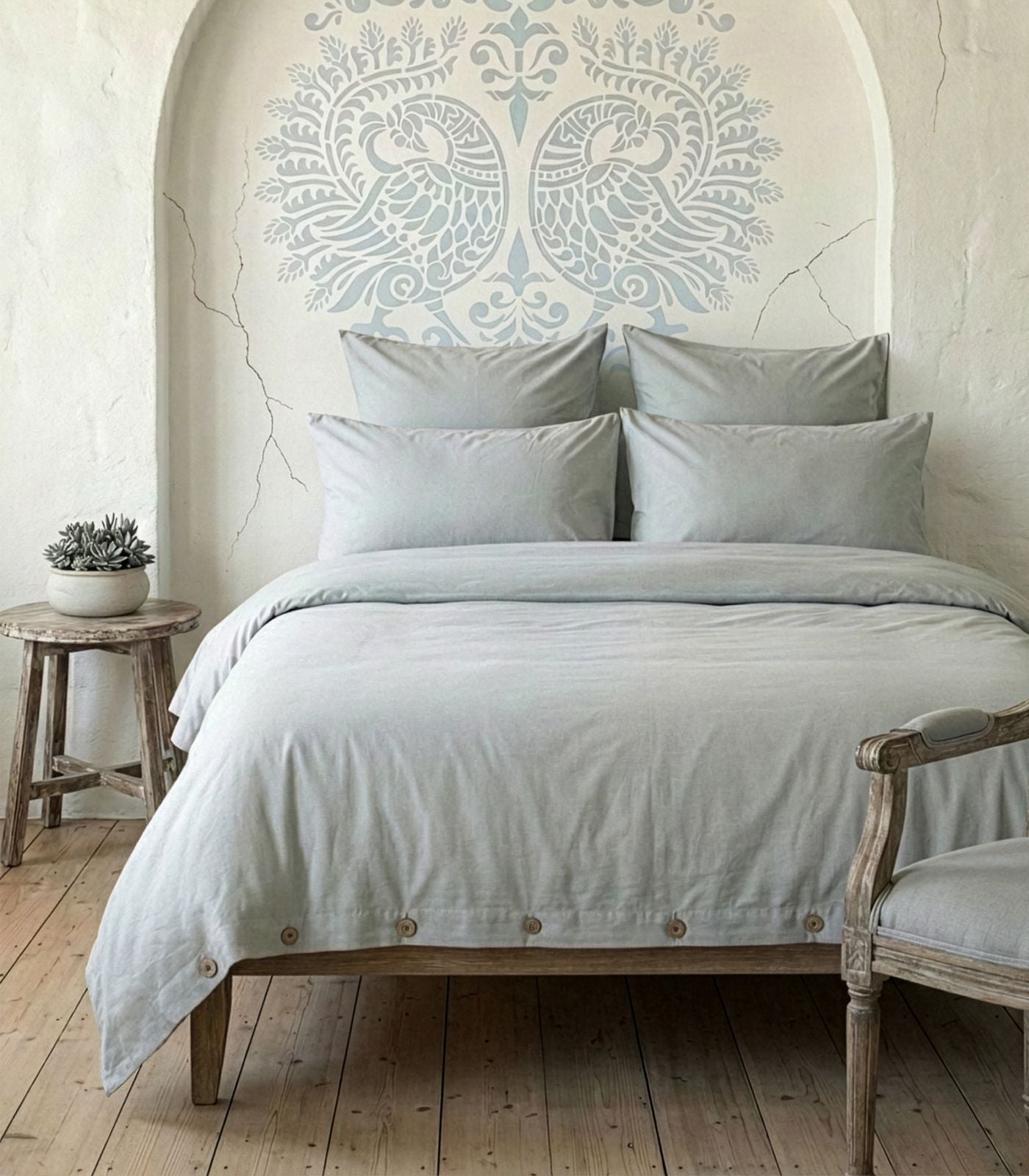 Percale Quilt Set - Sky Blue