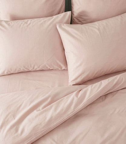 Bhumi Organic Cotton - Sateen Plain Quilt Cover - Rosewater