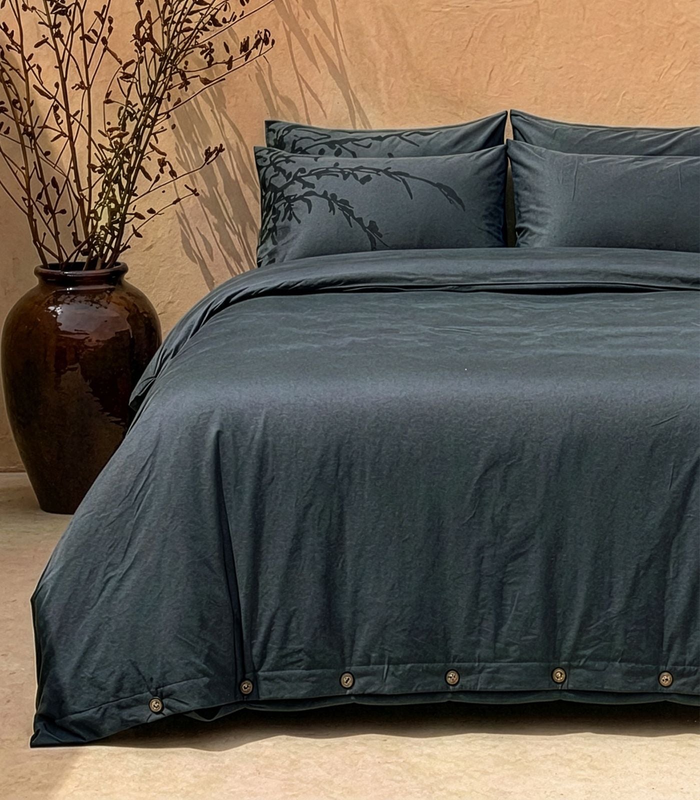Bhumi Organic Cotton - Sateen Plain Quilt Cover - Orion Blue