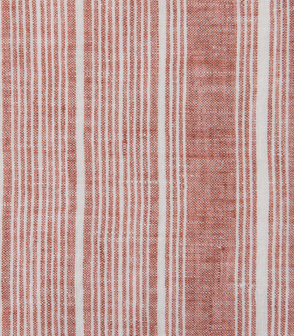 Bhumi Organic Cotton - Linen Fitted Sheet - Rust Stripe