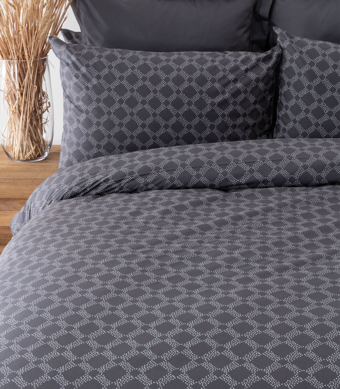 Percale Quilt Cover Set - Limited Edition - Large Dot Slate