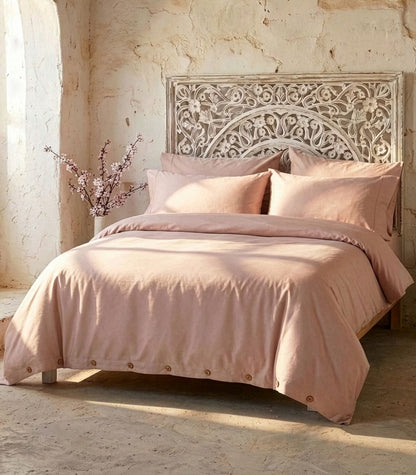 Bhumi Organic Cotton - Sateen Plain Quilt Cover - Rosewater