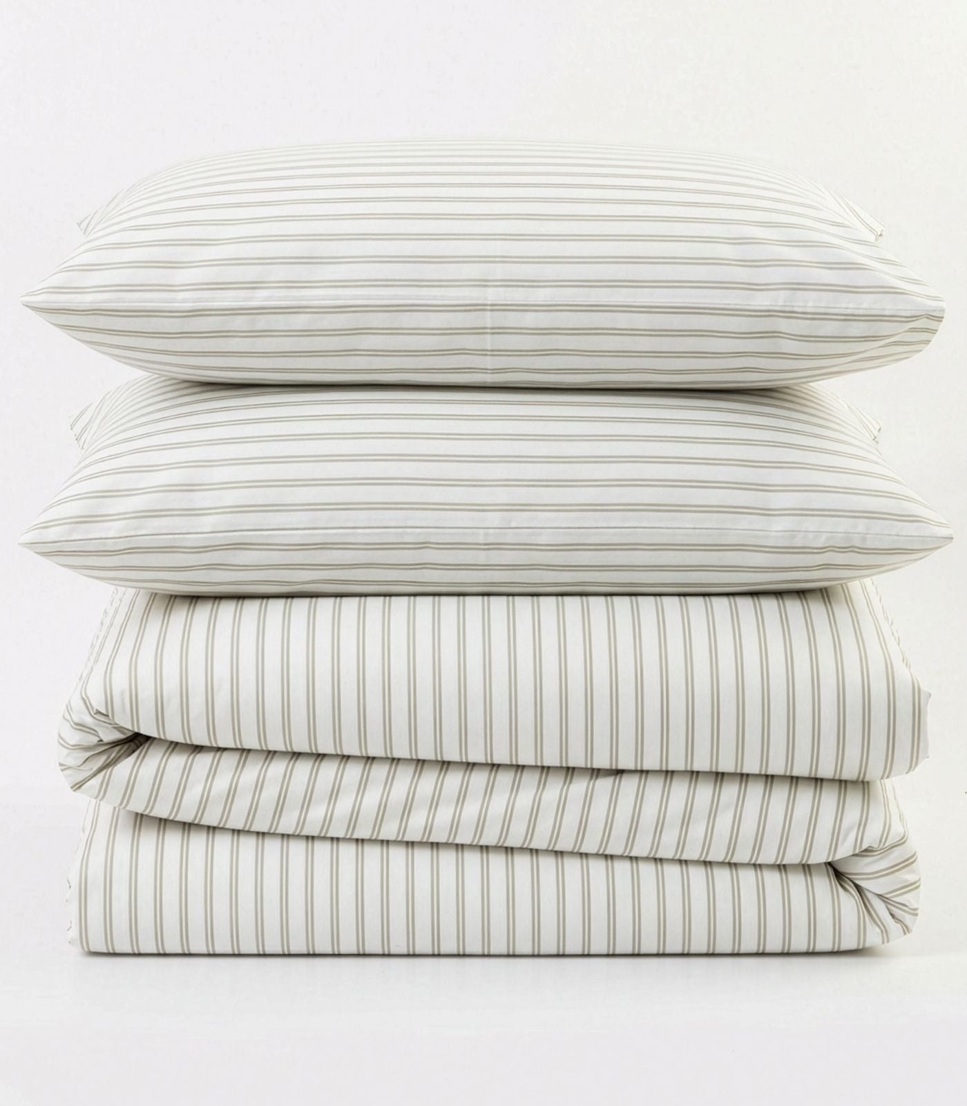 Percale Quilt Cover Set - Limited Edition - Tandem Stripe Moss