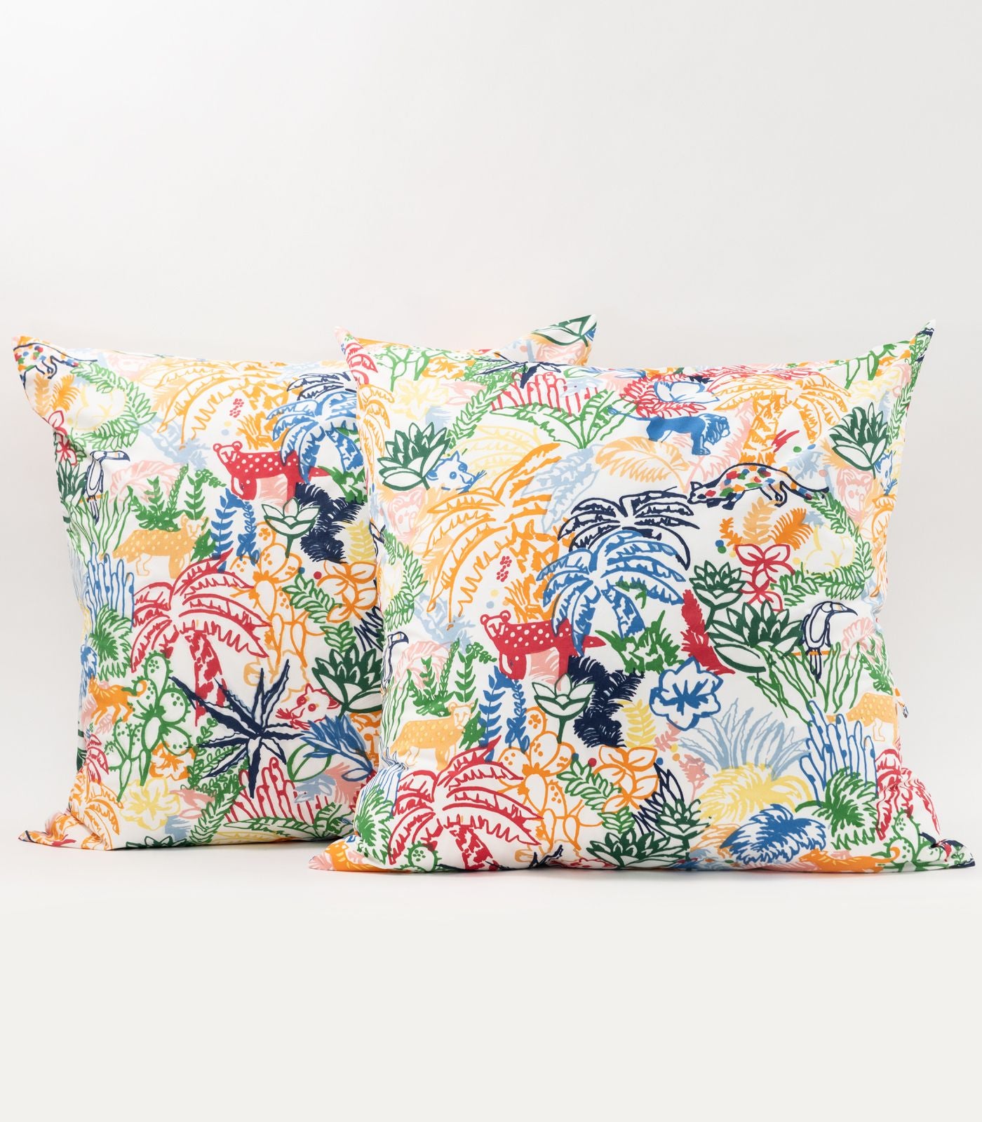 Bhumi Organic Cotton - European - Percale Pillow Cases (pair) - Printed - In The Jungle