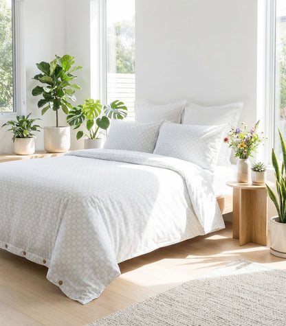 Percale Quilt Cover Set - Limited Edition - Small Dot Blue