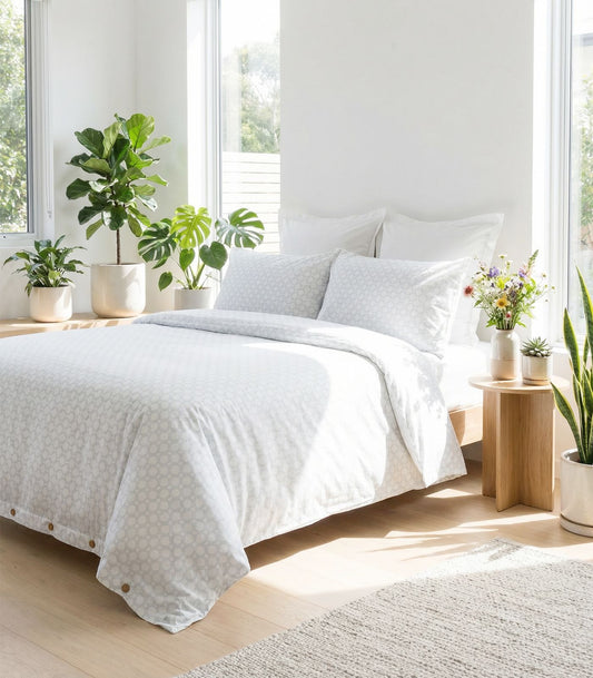 Percale Quilt Cover Set - Limited Edition - Small Dot Blue