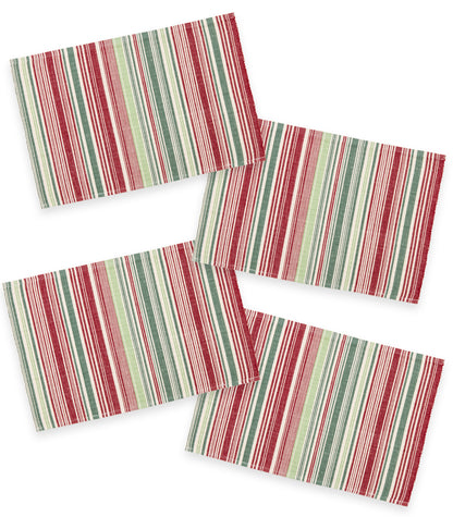 Candy Cane Ribbed Placemat & Napkin Set