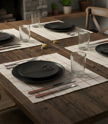 Square Pattern Ribbed Placemat & Napkin Set