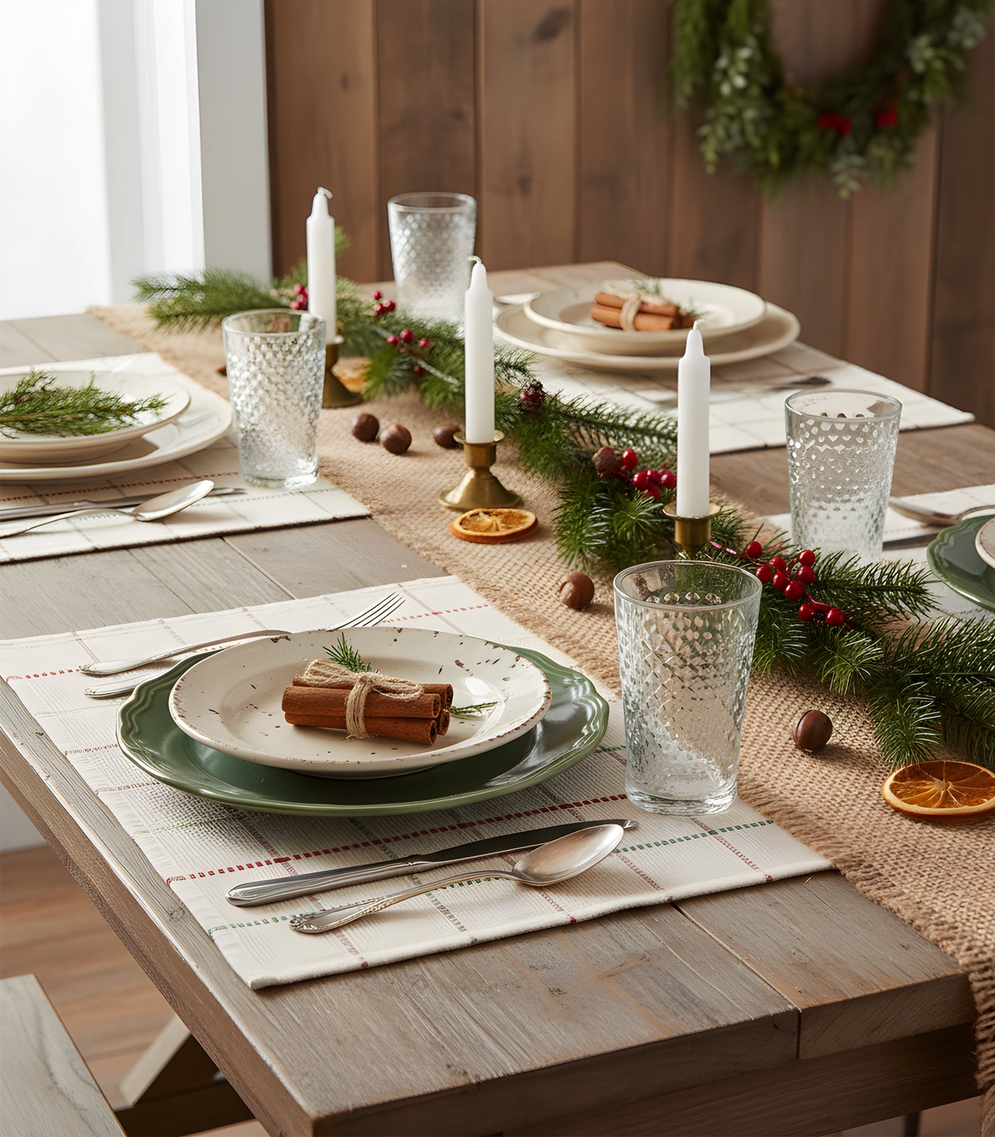 Square Pattern Ribbed Placemat & Napkin Set