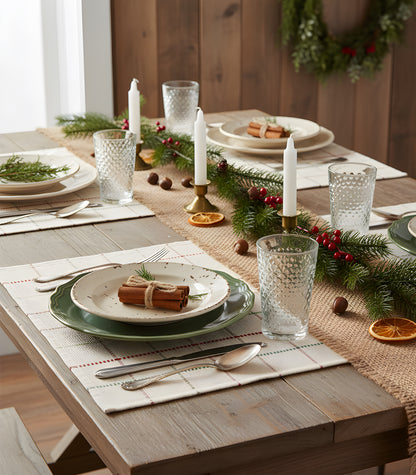 Square Pattern Ribbed Placemat & Napkin Set