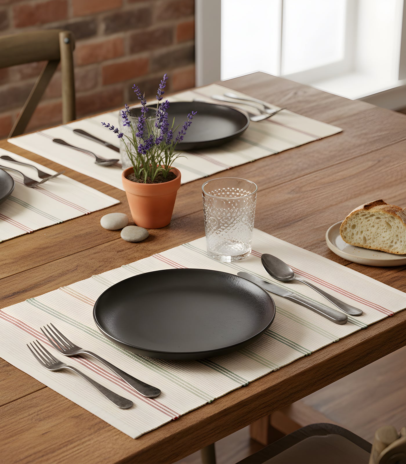 Stripe Ribbed Placemat & Napkin Set