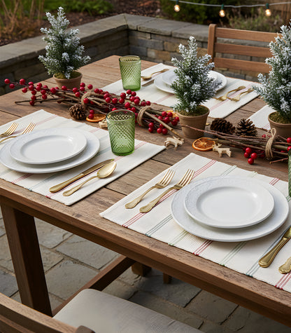 Stripe Ribbed Placemat & Napkin Set