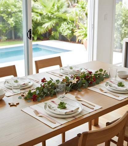 Stripe Ribbed Placemat & Napkin Set