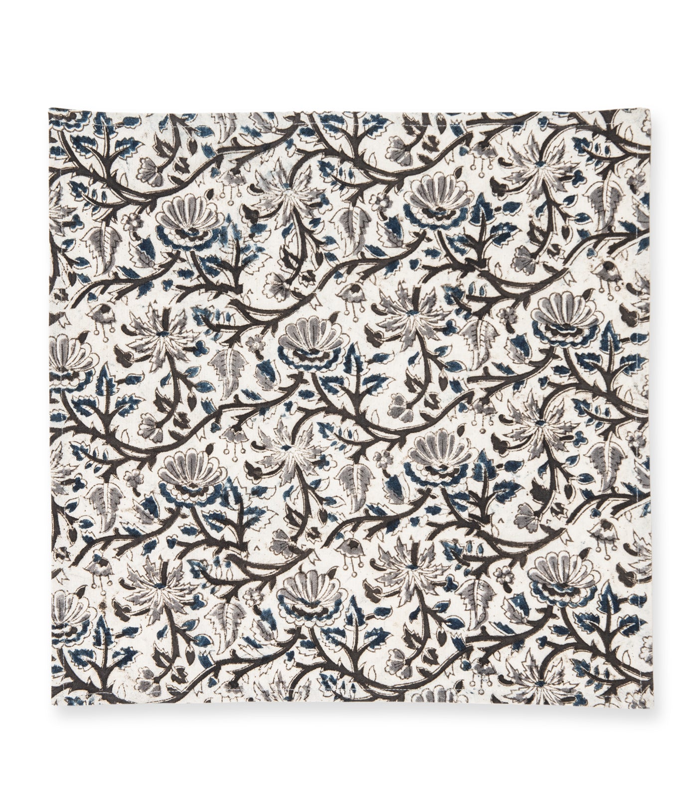 Napkins - Kalamkari Block Print (4 Pack) - Blue/Grey