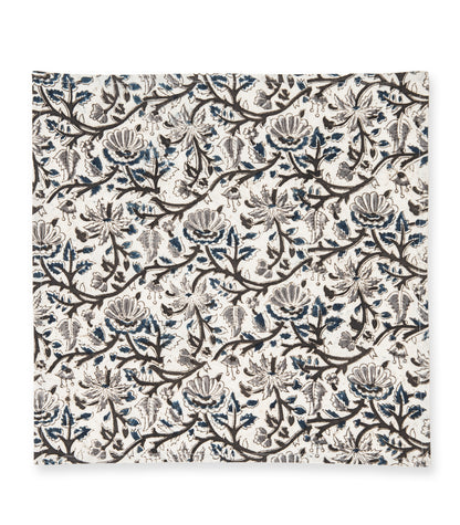 Napkins - Kalamkari Block Print (4 Pack) - Blue/Grey