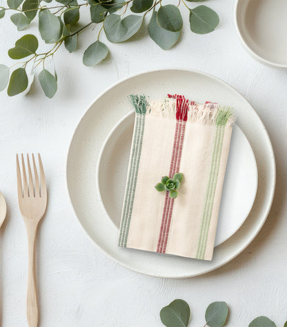 Stripe Ribbed Placemat & Napkin Set