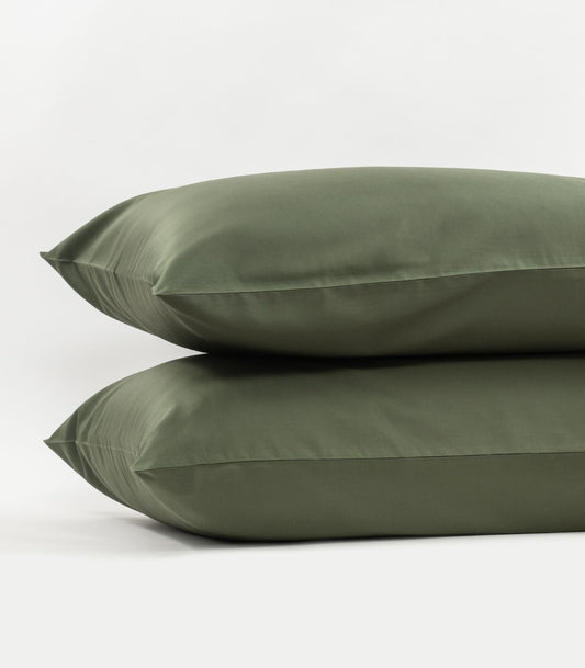 Bhumi Organic Cotton - Sateen Pillow Cases (Pair) - Bronze Green