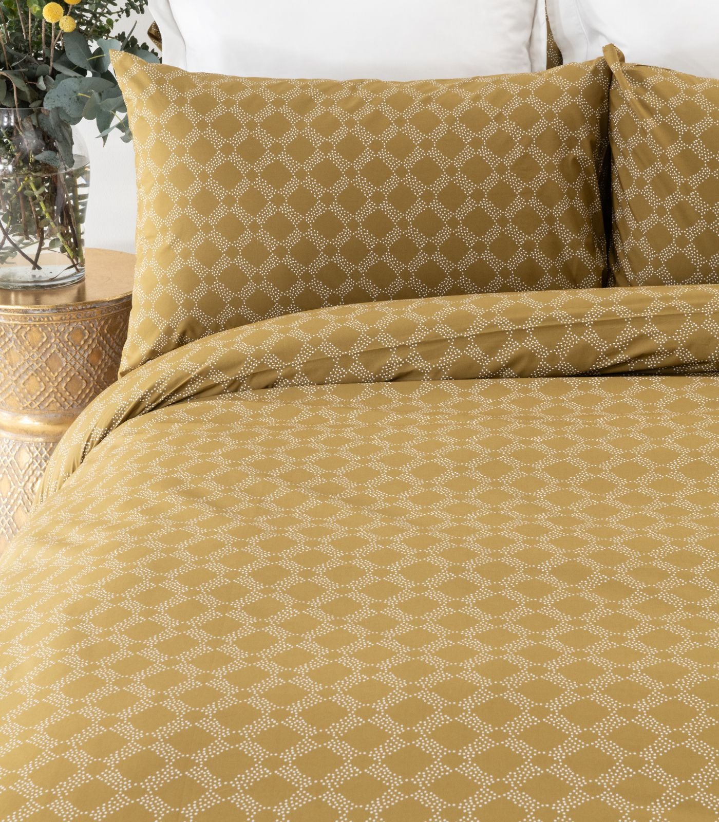 Percale Quilt Cover Set - Limited Edition - Large Dot Pine