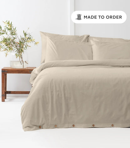 Bhumi Organic Cotton - Sateen Plain Quilt Cover - Oatmeal