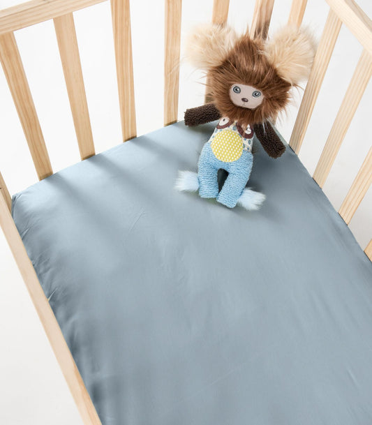 Bhumi Organic Cotton - Fitted Cot Sheet - Powder Blue