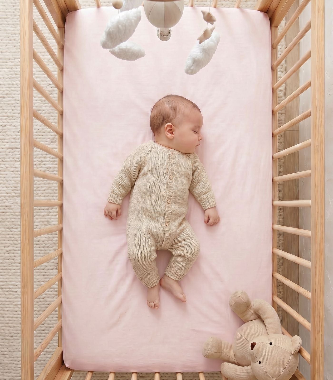 Bhumi Organic Cotton - Fitted Cot Sheet - Rosewater
