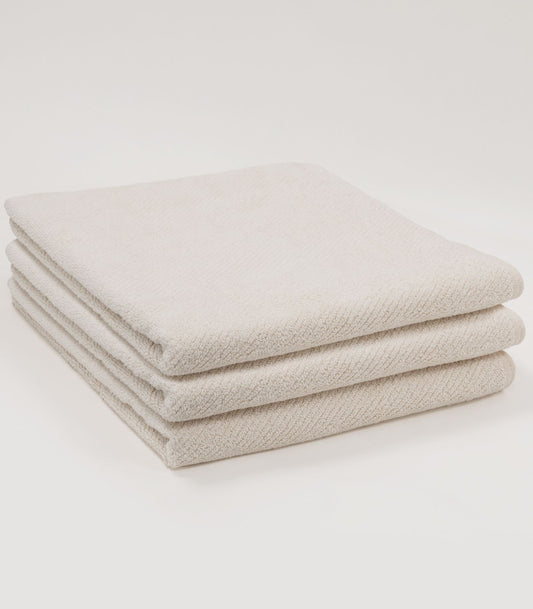 Bhumi Organic Cotton - Dry Off In Style Twill Bath Towel (3 Pack) - Natural