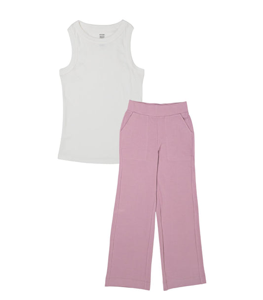 Ribbed Racer Back Tank & Wide Leg Lounge Pant Pack