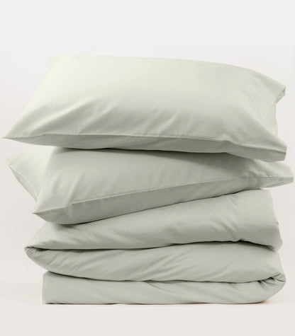 Bhumi Organic Cotton - Sateen Plain Quilt Cover - Ice