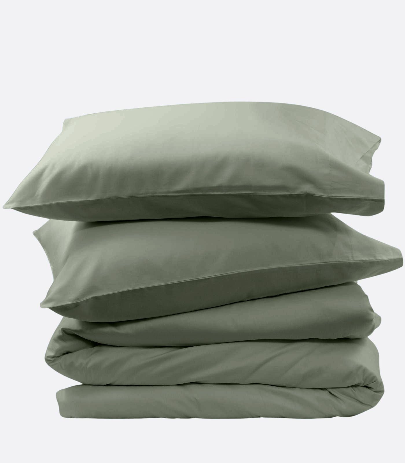 Bhumi Organic Cotton - Sateen Plain Quilt Cover - Sage